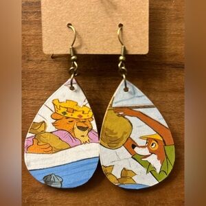 Upcycled Robin Hood Drop Earrings